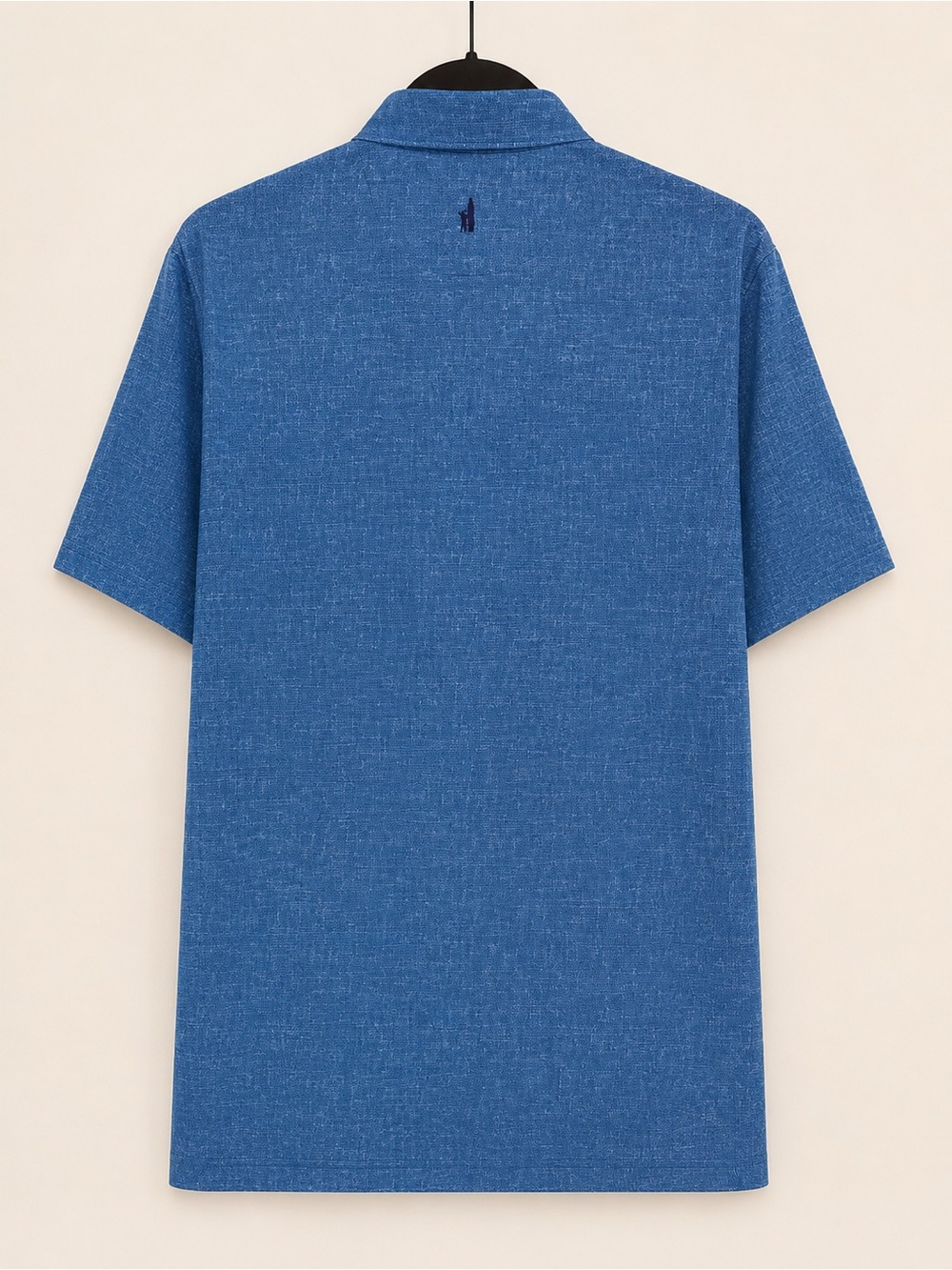 johnnie-O Heathered Blue Short Sleeve Polo - Picture 2 of 2